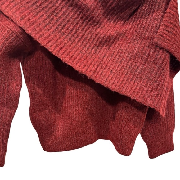 THAKOON‎ Woomen's Burgundy Chunky Scarf Turtleneck Sweater Size XS - Picture 7 of 13